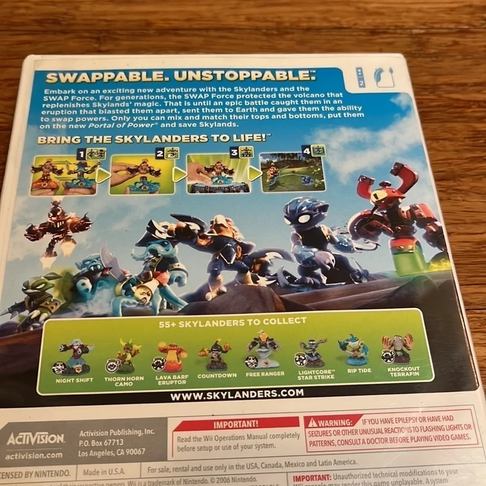 Skylander Swap Force Wii video game for Wii: Game and case